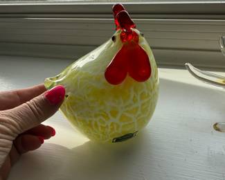 Murano glass chicken