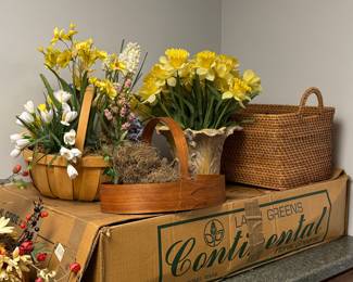 baskets & silk flowers