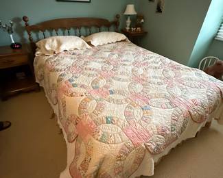 full size bed and headboard; nightstands