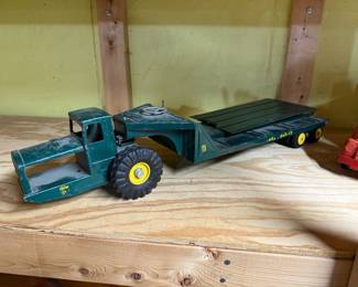 vintage Nylint tournahauler low boy trailer & cab 1950s