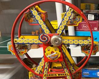 Vintage J Chen Hercules Ferris Wheel wind up toy Japan 1950s with original box