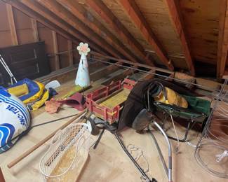 Radio Flyer wagon, misc. garage