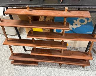 shelf made with spools of thread