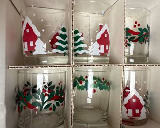vintage Christmas glasses