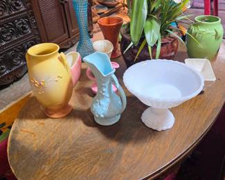 Milk glass and McCoy