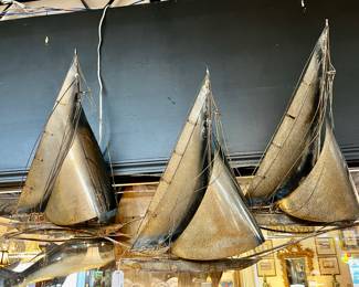 Vintage Metal Sailboat Art