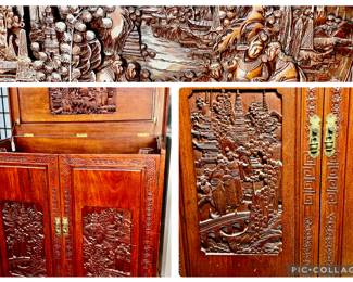 Asian Inspired Hand Carved Bar