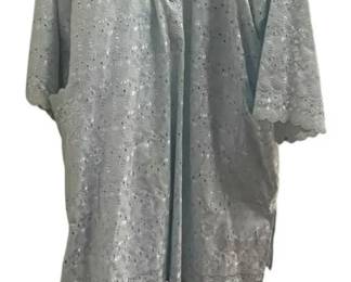 Custom Made Light Blue Embroidered Agbada 