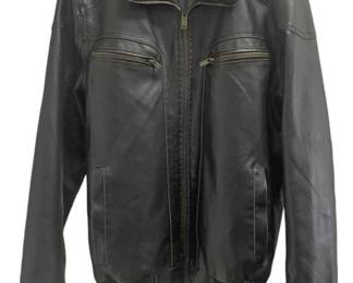 Guess Dark Brown Faux Leather Bomber Jacket 