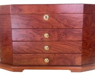 Wood Jewelry Box with Key 