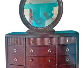MidCentury Modern Wood Dresser  Mirror 