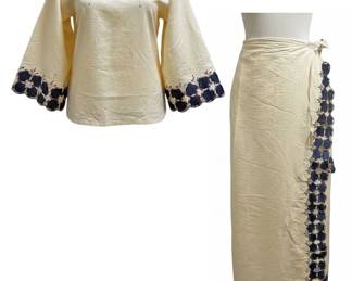 Custom Made African Blouse and Wrap Skirt 