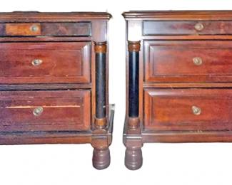 Ashley Furniture Dark Wood Bedside Tables 