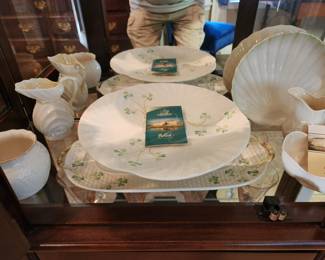 Belleek pedestal cake plate, plus more.