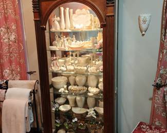 Huge selection of Lenox in gorgeous, lighted, display cabinet.