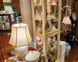 French Provential lighted curio cabinet