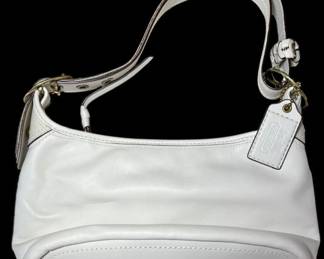 Authentic White Leather Coach Bag 