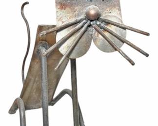Metal Cat Sculpture 