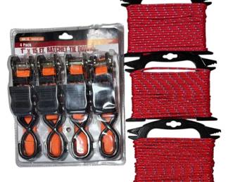 Ratchet Tie Downs and Nylon Rope 