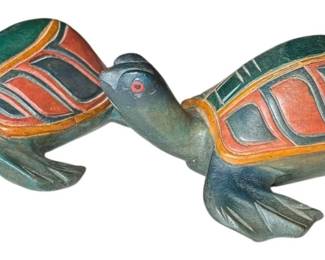 HandPainted Wooden Turtles 