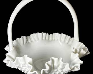 Fenton Milk Glass Basket 