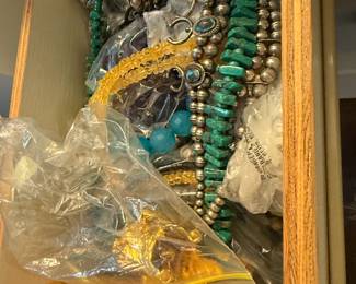Lots of jewelry, semi precious stones, silver