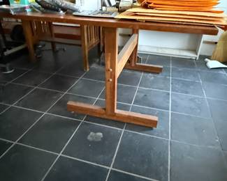 Scan Design teak trestle table
