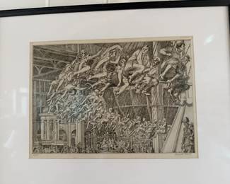Reginald March antique print "Steeplechase Swings"