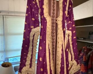 Antique Turkish robe, silk, metal thread