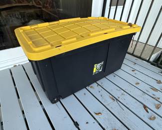 Storage bin with outdoor pillows