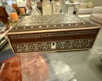 vintage trinket box, inlay