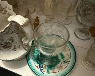 Vintage porcelain, glass
