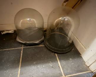 Old glass display domes etc