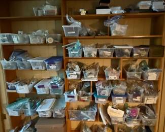 Shelf filled with jewelry and beads