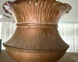 Hammered copper jardiniere antique