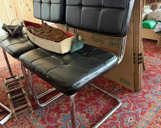 Vintage chrome cantilever chairs