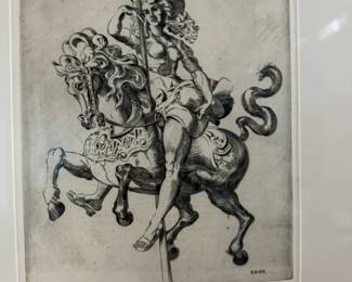 Reginald March antique print Merry Go Round