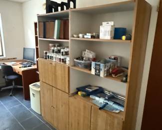 Shelves with cabinets