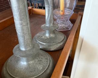 Scandinavian pewter candlesticks