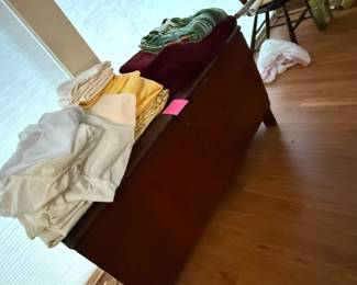 Antique painted blanket chest, trunk,