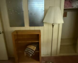 Wall organizer, floor lamp, shelf