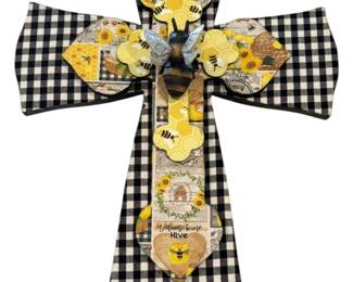 Shabby Chic Style Bumblebee Cross 