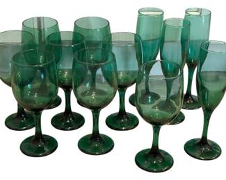 Stem Glassware Green 