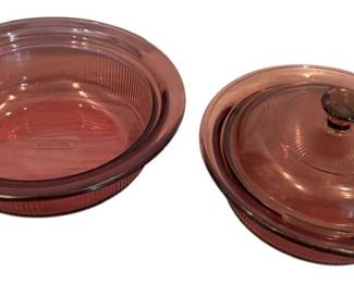 VISION Cranberry Corning Dishes 