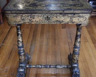 Early 19th Century Chinese Export Gilt Lacquer Work/Sewing Table from the Nelson-Atkins Museum!