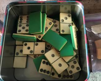 Several sets of vintage dominoes