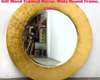 Lot 531 Large JIMECO Colombia Oversized Gilt Wood Framed Mirror. Wide Round Frame. Label.