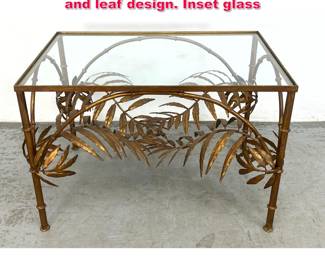 Lot 122 Italian Gilt Iron Coffee Table. Branch and leaf design. Inset glass