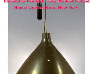 Lot 44 Paavo Tynell Counter Balance Chandelier Pendant Lamp. Marked Finland House Lighting Corp. New York.