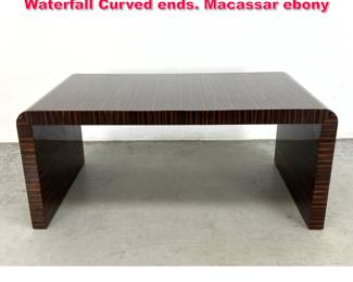Lot 120 Art Deco Style Coffee Table with Waterfall Curved ends. Macassar ebony